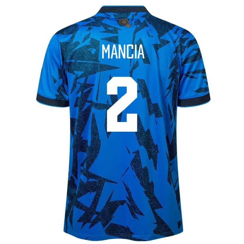 Danxen Hombre Camiseta El Salvador Steven Mancia #2 Azul 1ª Equipación 24-26 La Camisa