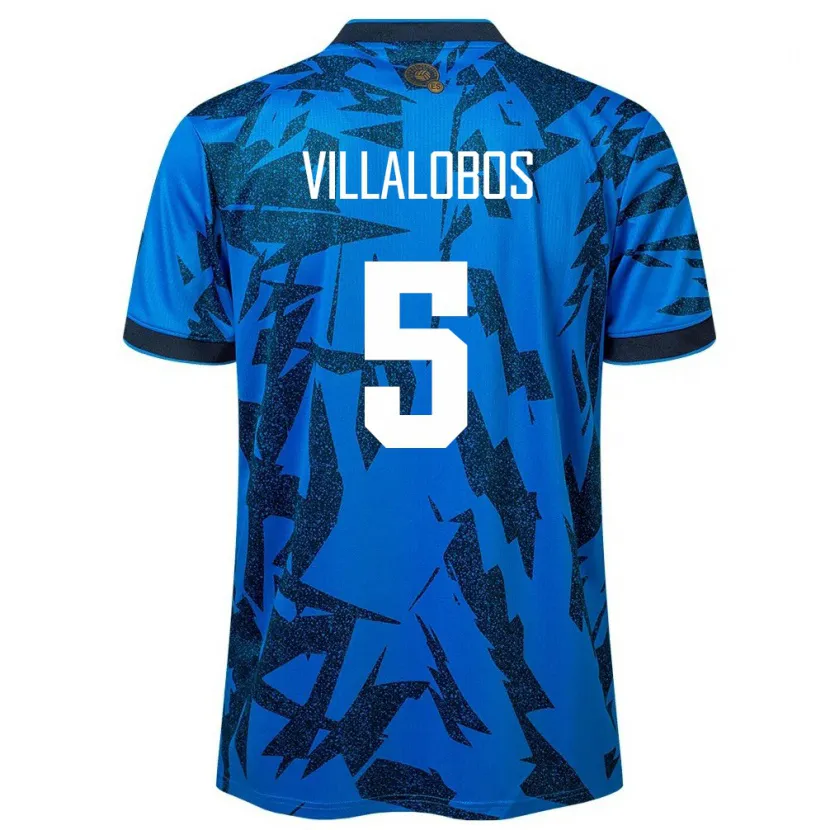 Danxen Hombre Camiseta El Salvador Kristian Villalobos #5 Azul 1ª Equipación 24-26 La Camisa
