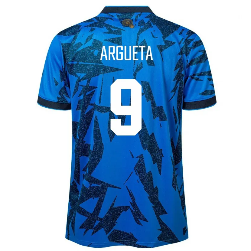 Danxen Hombre Camiseta El Salvador Christopher Argueta #9 Azul 1ª Equipación 24-26 La Camisa