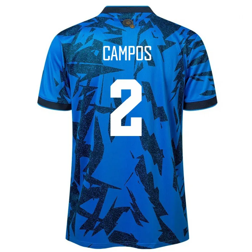 Danxen Hombre Camiseta El Salvador Adonis Campos #2 Azul 1ª Equipación 24-26 La Camisa