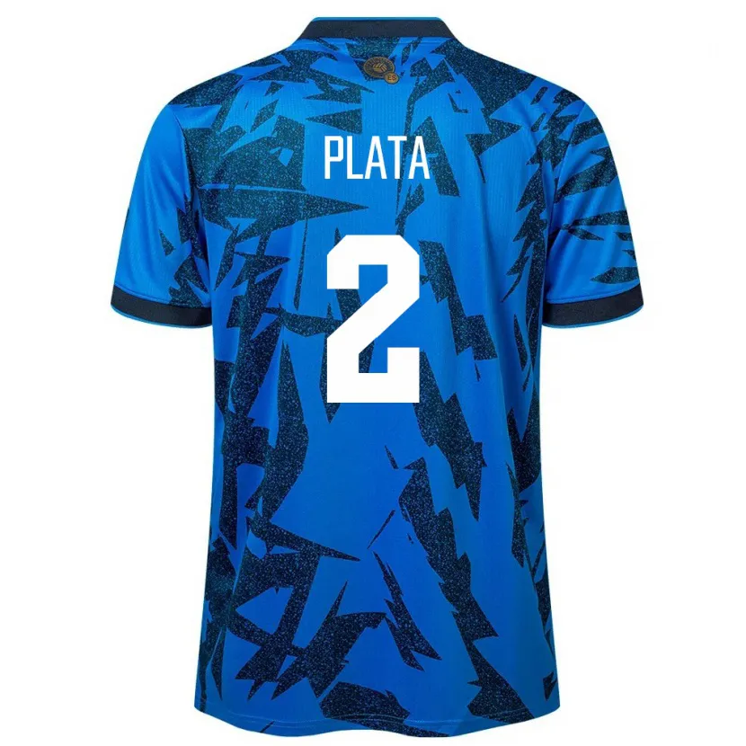 Danxen Hombre Camiseta El Salvador Juana Plata #2 Azul 1ª Equipación 24-26 La Camisa