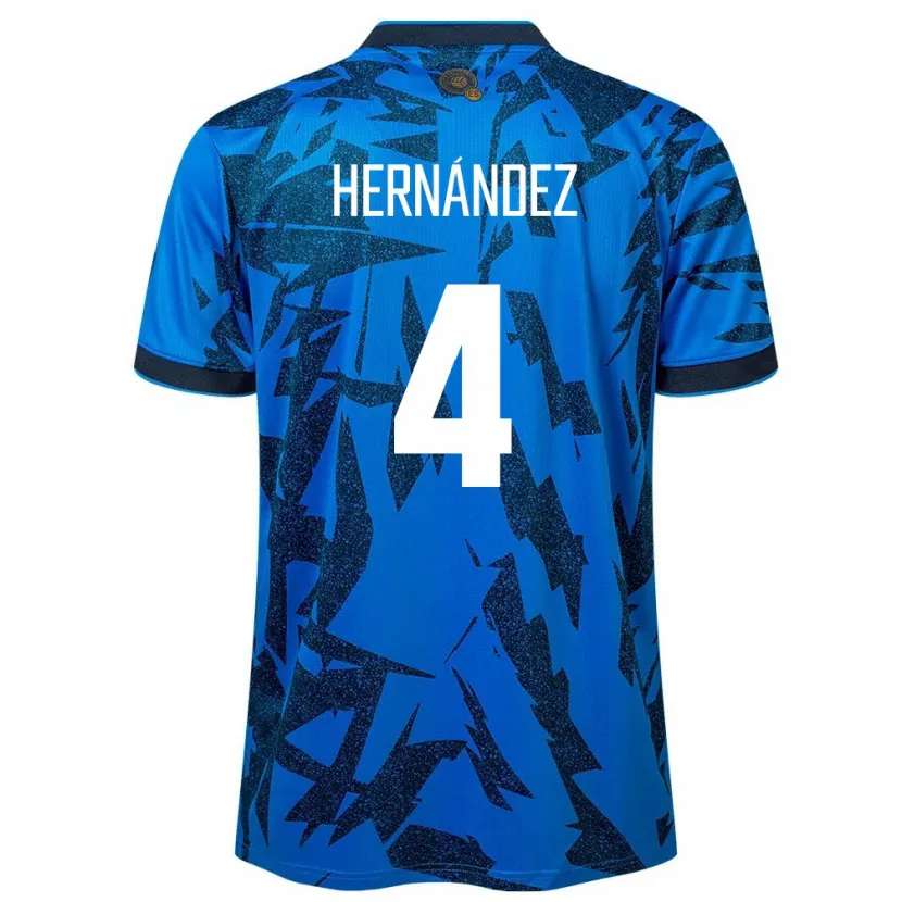 Danxen Hombre Camiseta El Salvador Elaily Hernández #4 Azul 1ª Equipación 24-26 La Camisa