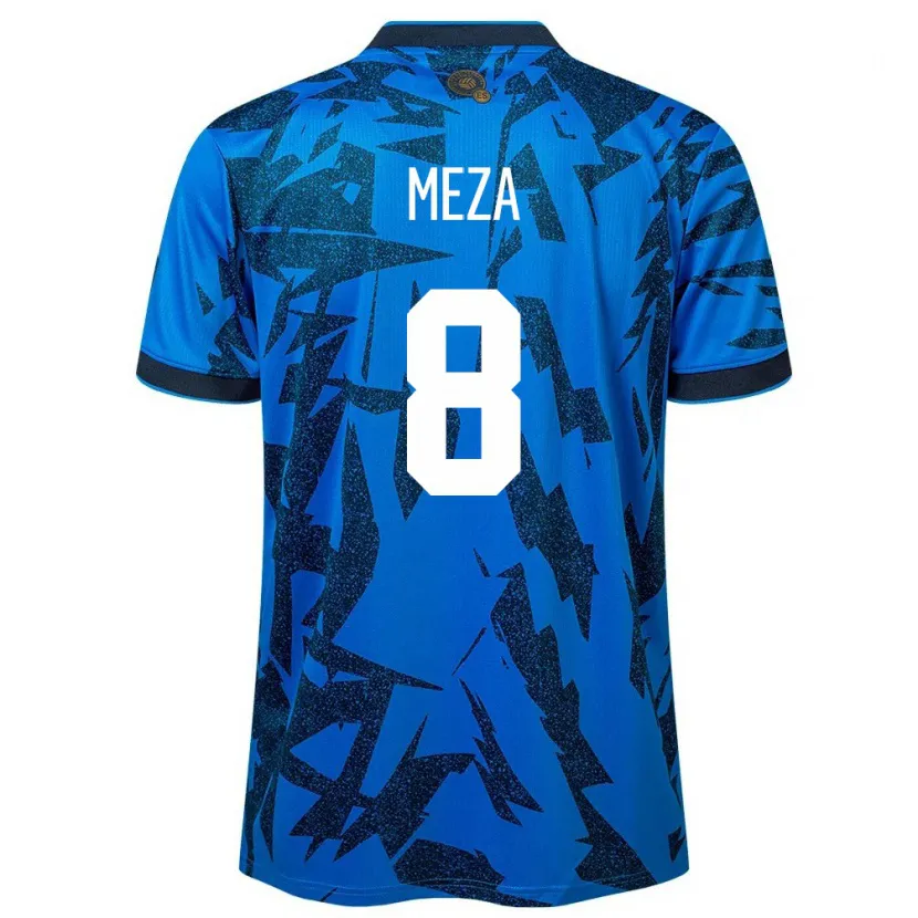 Danxen Hombre Camiseta El Salvador Victoria Meza #8 Azul 1ª Equipación 24-26 La Camisa