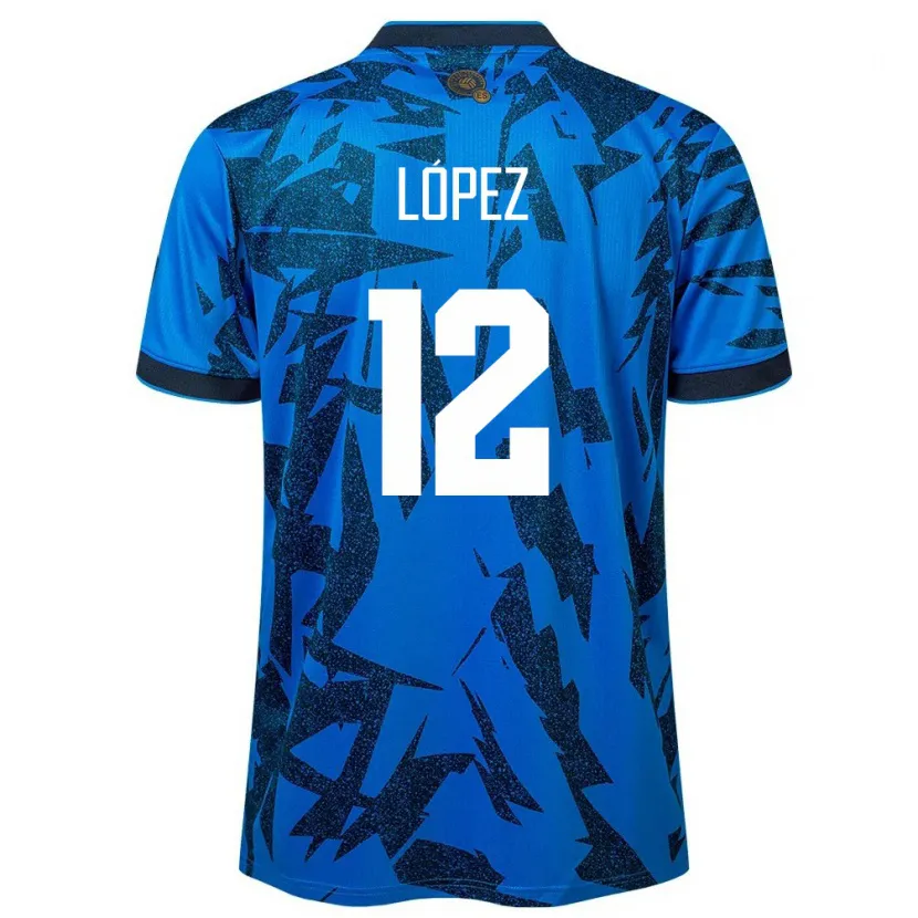 Danxen Hombre Camiseta El Salvador Abigaíl López #12 Azul 1ª Equipación 24-26 La Camisa