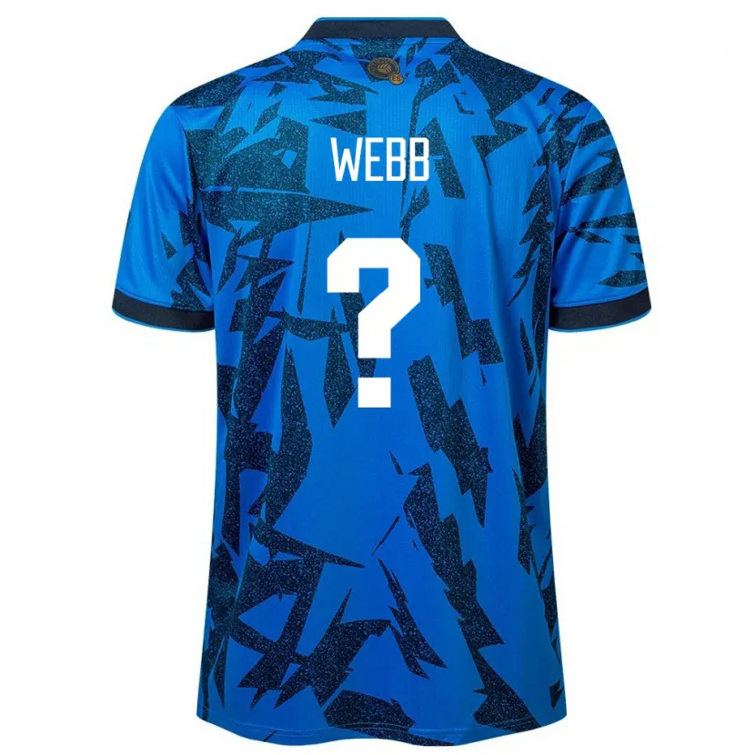 Danxen Hombre Camiseta El Salvador Ashley Webb #0 Azul 1ª Equipación 24-26 La Camisa