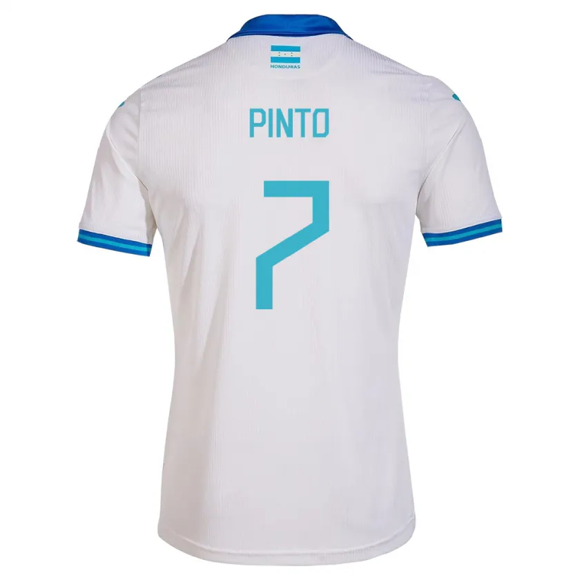 Danxen Hombre Camiseta Honduras José Pinto #7 Blanco 1ª Equipación 24-26 La Camisa