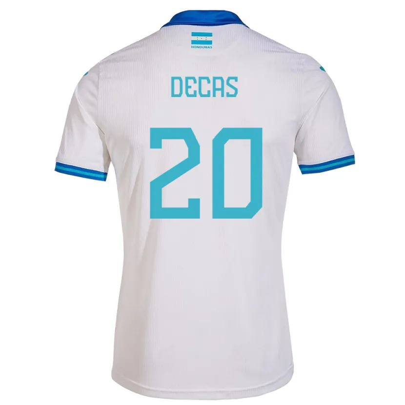 Danxen Hombre Camiseta Honduras Wesly Decas #20 Blanco 1ª Equipación 24-26 La Camisa