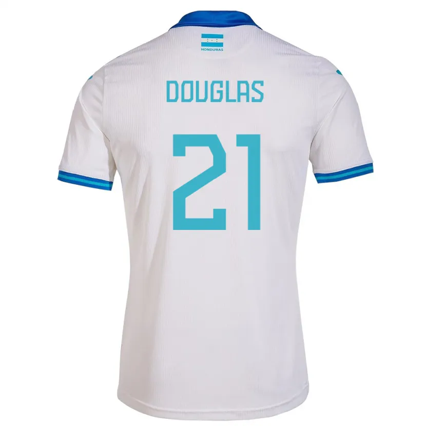 Danxen Hombre Camiseta Honduras Douglas Martínez #21 Blanco 1ª Equipación 24-26 La Camisa