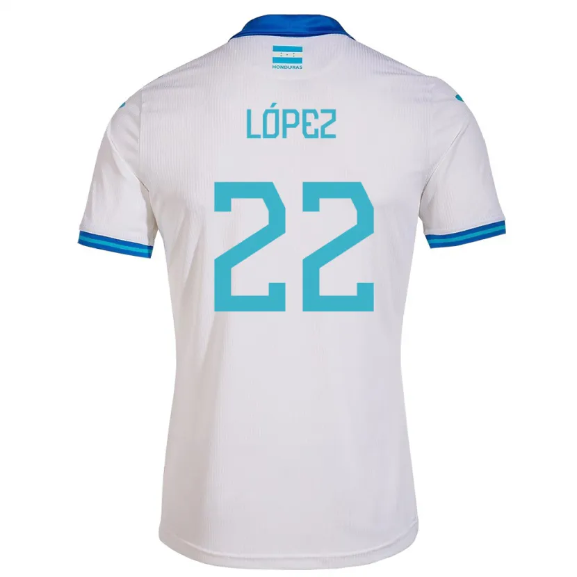 Danxen Hombre Camiseta Honduras Luis López #22 Blanco 1ª Equipación 24-26 La Camisa
