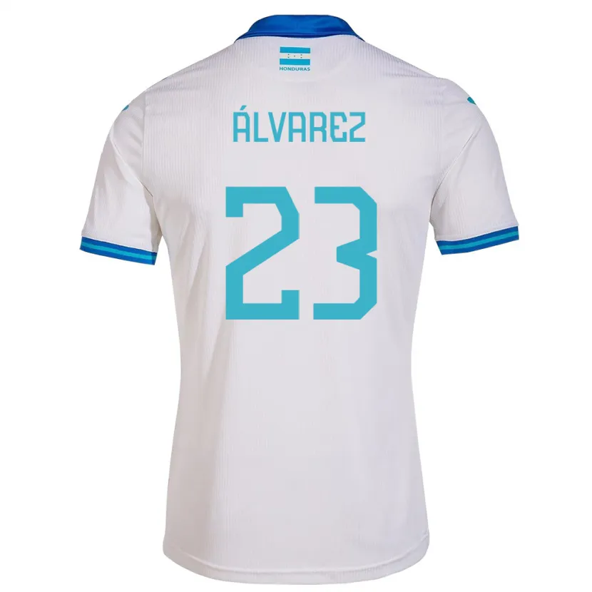 Danxen Hombre Camiseta Honduras Jorge Álvarez #23 Blanco 1ª Equipación 24-26 La Camisa
