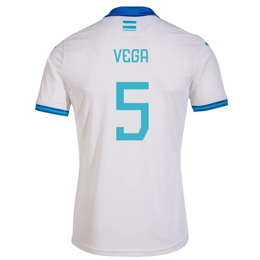 Danxen Hombre Camiseta Honduras Luis Vega #5 Blanco 1ª Equipación 24-26 La Camisa