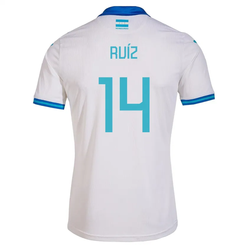 Danxen Hombre Camiseta Honduras David Ruíz #14 Blanco 1ª Equipación 24-26 La Camisa