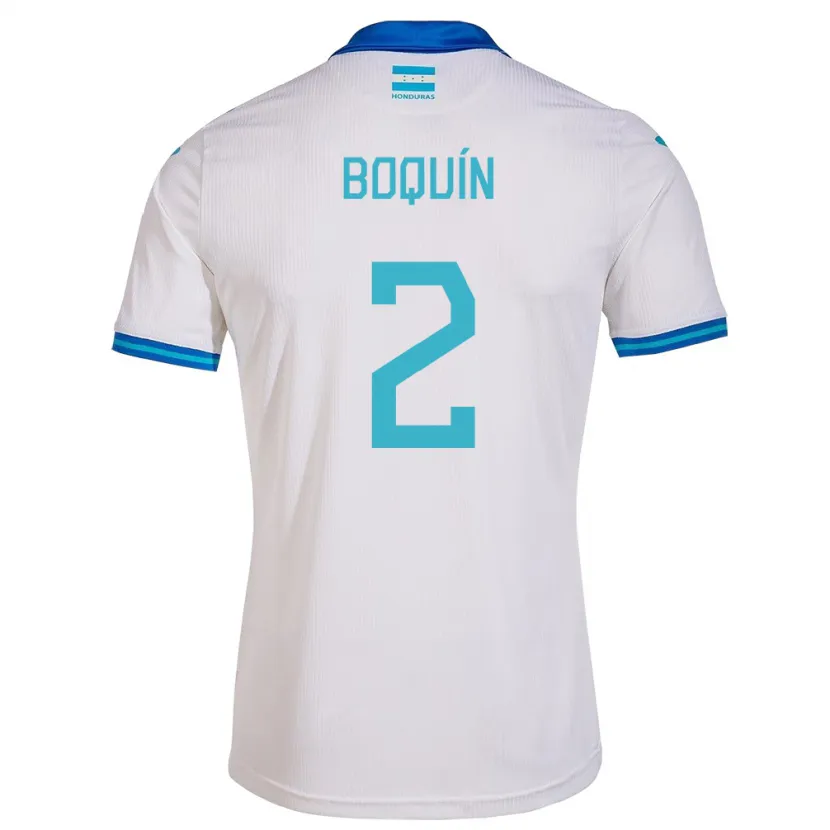 Danxen Hombre Camiseta Honduras Stiven Boquín #2 Blanco 1ª Equipación 24-26 La Camisa