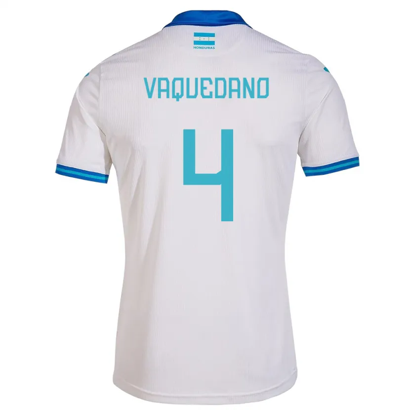 Danxen Hombre Camiseta Honduras Brayan Vaquedano #4 Blanco 1ª Equipación 24-26 La Camisa