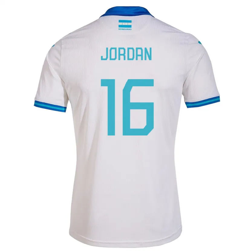 Danxen Hombre Camiseta Honduras Jordan García #16 Blanco 1ª Equipación 24-26 La Camisa