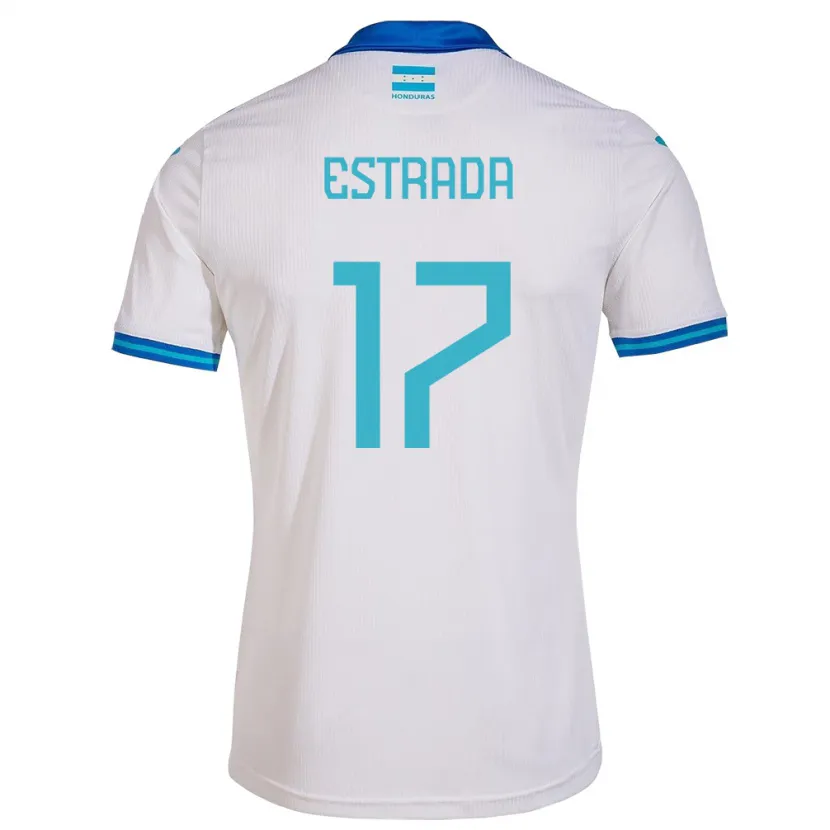 Danxen Hombre Camiseta Honduras Saúl Estrada #17 Blanco 1ª Equipación 24-26 La Camisa
