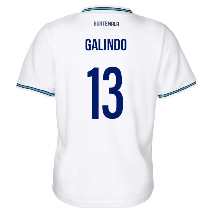 Danxen Hombre Camiseta Guatemala Alejandro Galindo #13 Blanco 1ª Equipación 24-26 La Camisa