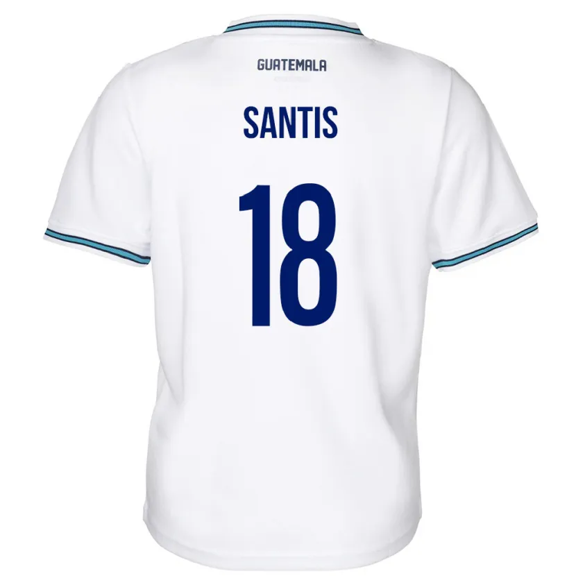 Danxen Hombre Camiseta Guatemala Óscar Santis #18 Blanco 1ª Equipación 24-26 La Camisa