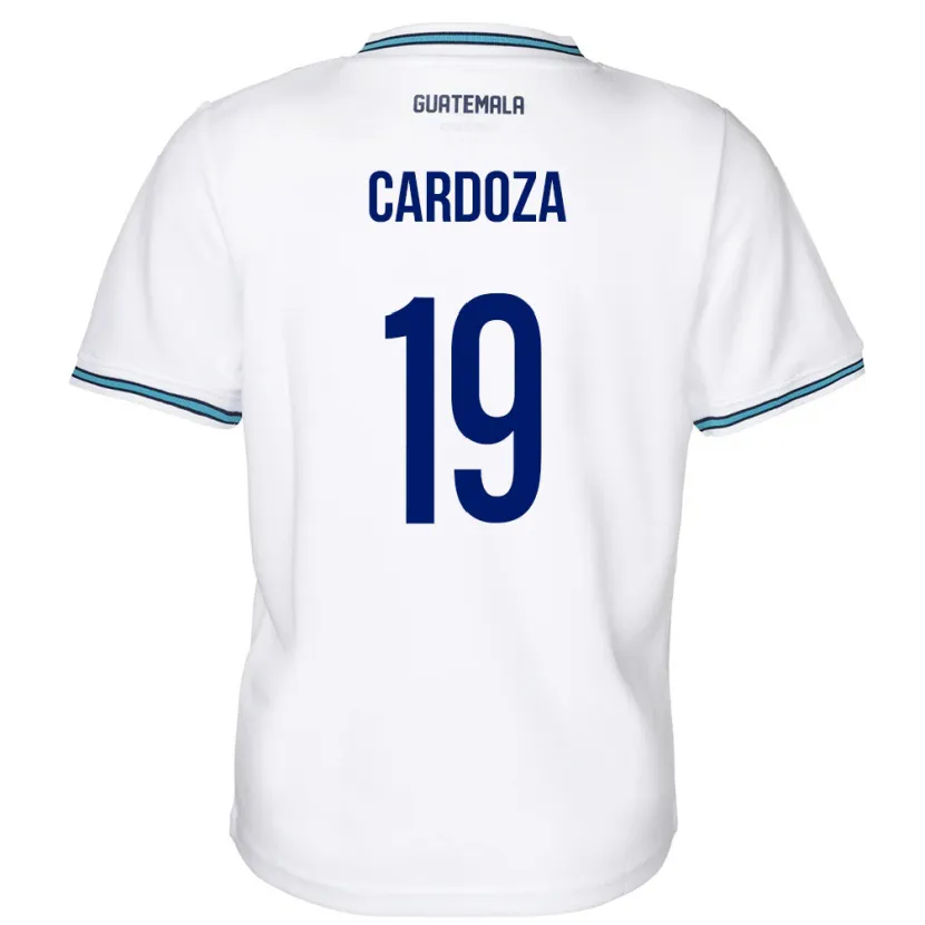 Danxen Hombre Camiseta Guatemala Elmer Cardoza #19 Blanco 1ª Equipación 24-26 La Camisa
