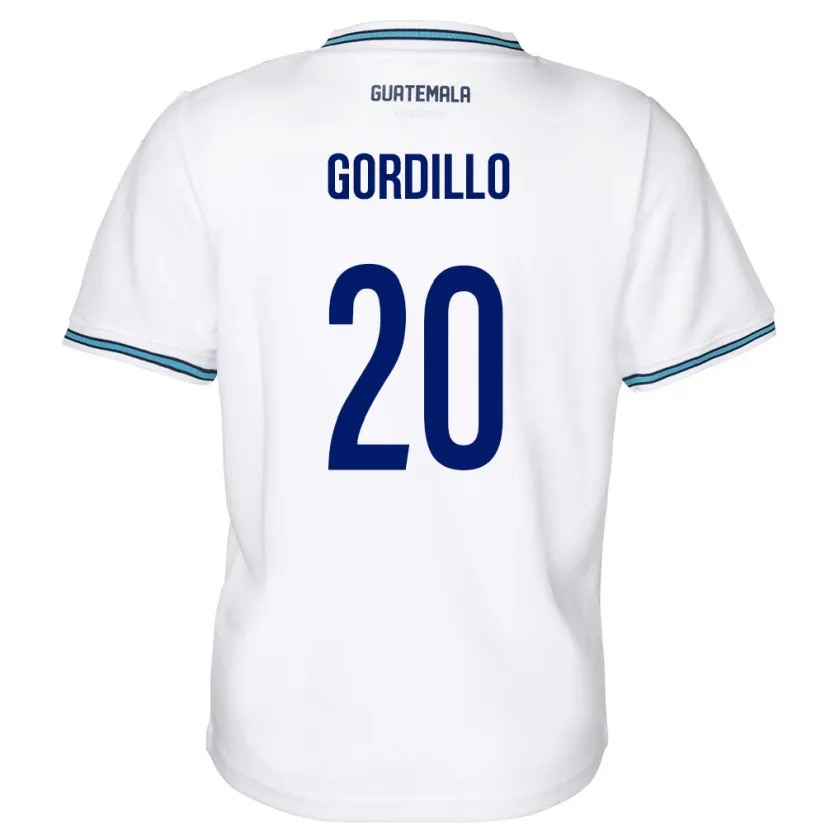 Danxen Hombre Camiseta Guatemala Gerardo Gordillo #20 Blanco 1ª Equipación 24-26 La Camisa