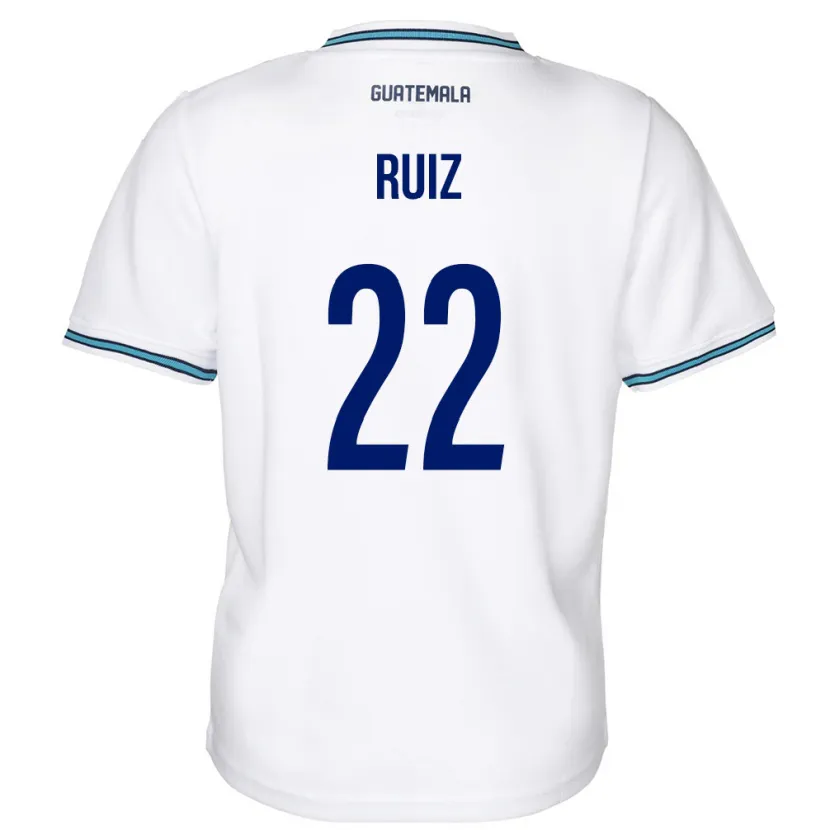 Danxen Hombre Camiseta Guatemala Kevin Ruiz #22 Blanco 1ª Equipación 24-26 La Camisa