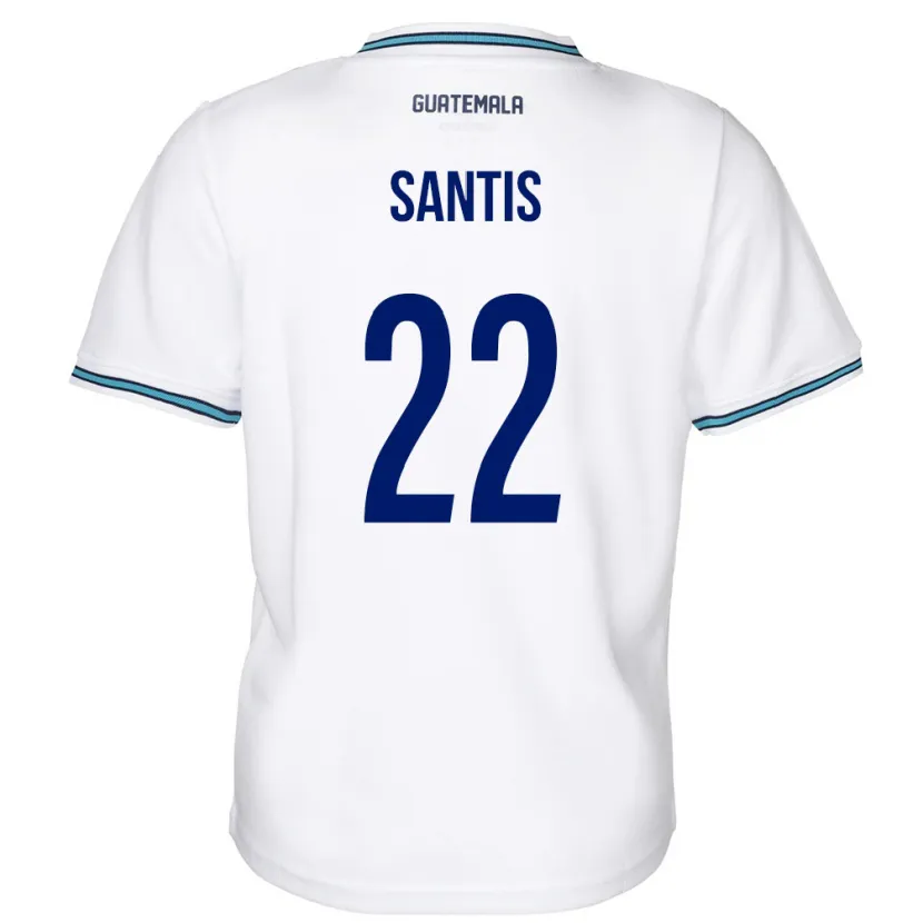 Danxen Hombre Camiseta Guatemala Diego Santis #22 Blanco 1ª Equipación 24-26 La Camisa