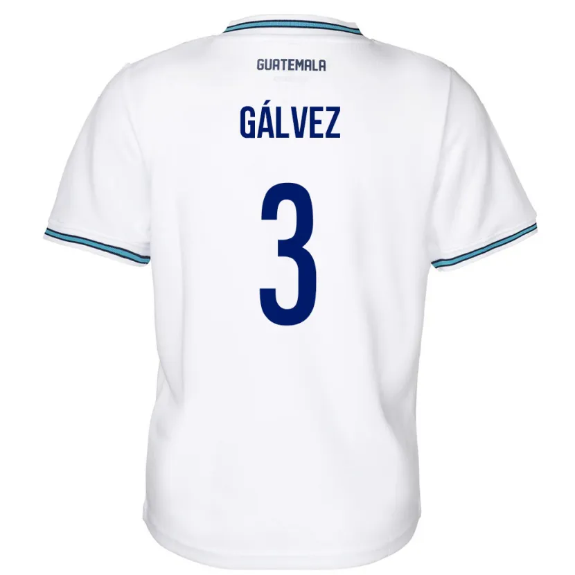 Danxen Hombre Camiseta Guatemala Fredy Gálvez #3 Blanco 1ª Equipación 24-26 La Camisa