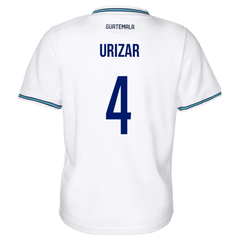 Danxen Hombre Camiseta Guatemala Jeshua Urizar #4 Blanco 1ª Equipación 24-26 La Camisa