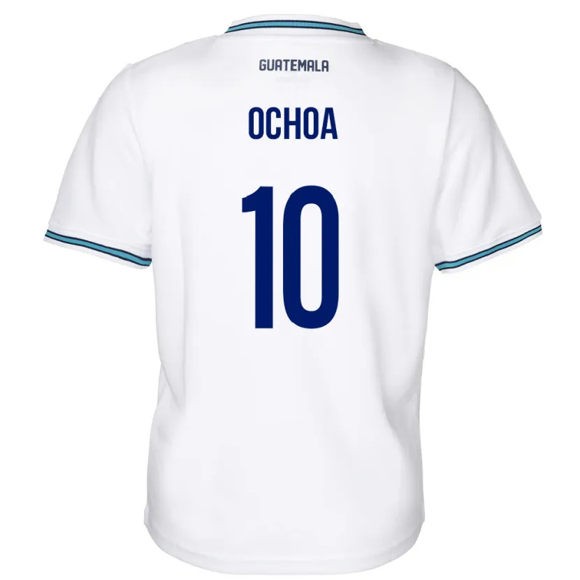 Danxen Hombre Camiseta Guatemala José Ochoa #10 Blanco 1ª Equipación 24-26 La Camisa