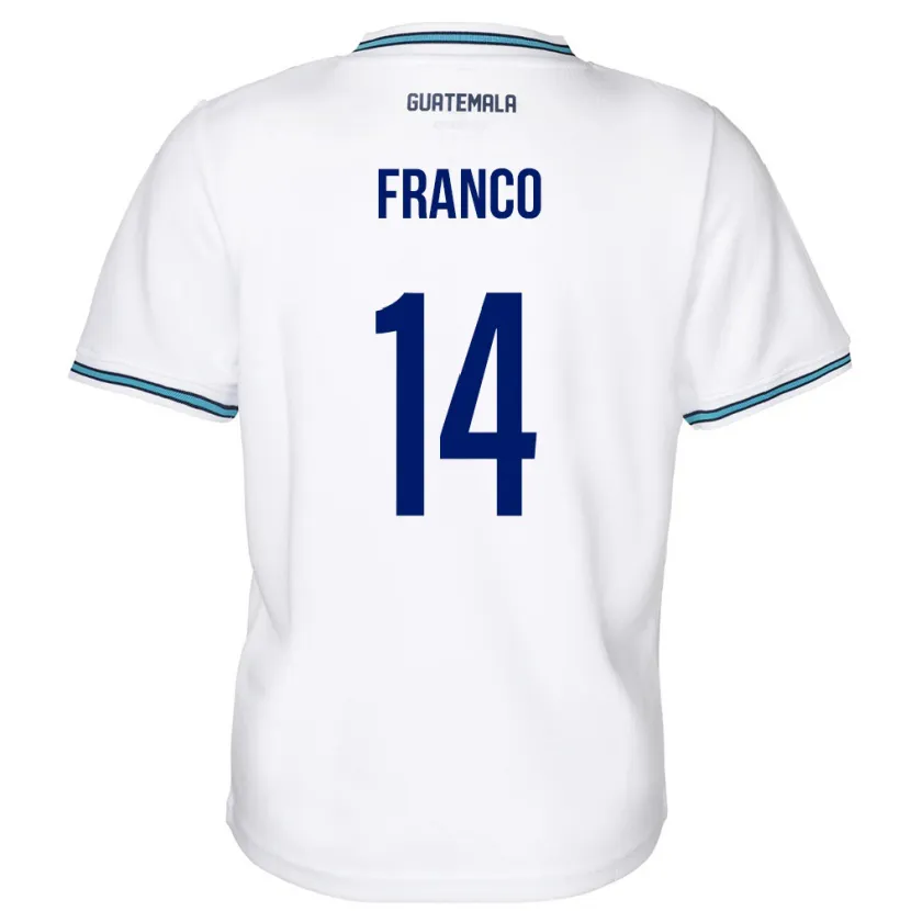Danxen Hombre Camiseta Guatemala Jonathan Franco #14 Blanco 1ª Equipación 24-26 La Camisa