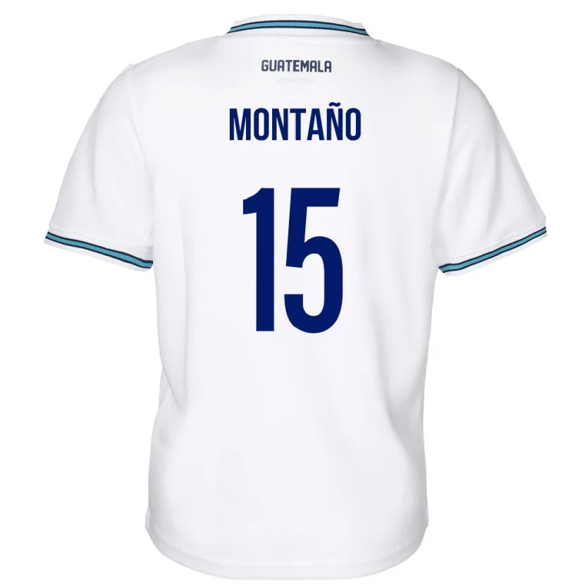 Danxen Hombre Camiseta Guatemala Figo Montaño #15 Blanco 1ª Equipación 24-26 La Camisa