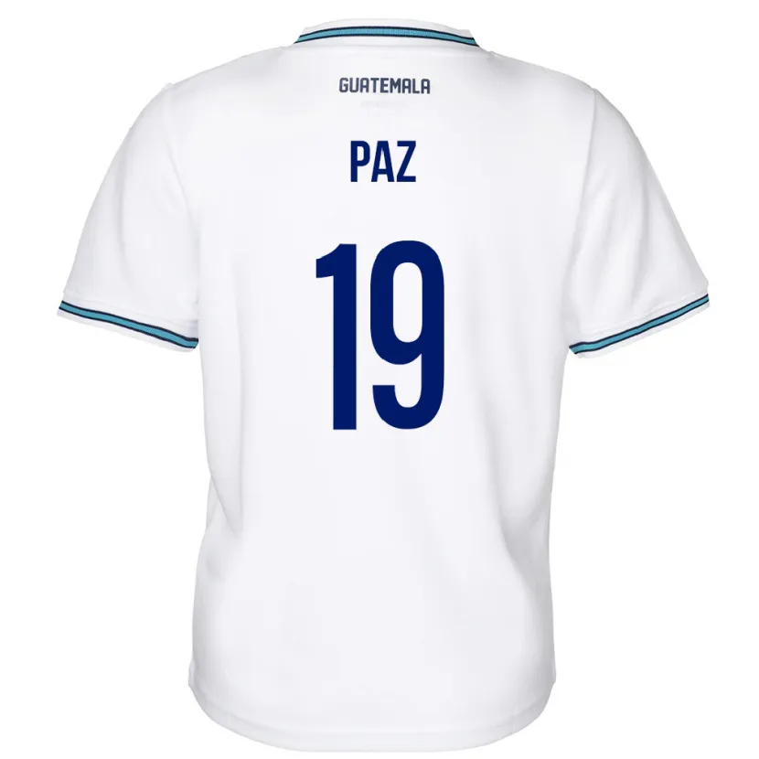 Danxen Hombre Camiseta Guatemala Vidal Paz #19 Blanco 1ª Equipación 24-26 La Camisa