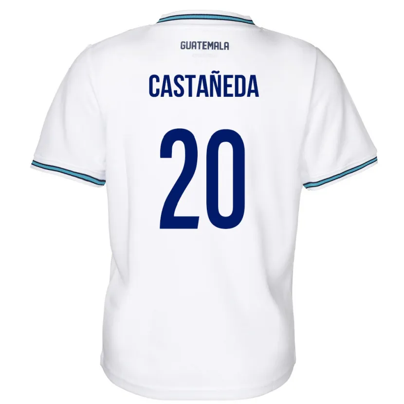 Danxen Hombre Camiseta Guatemala Brayam Castañeda #20 Blanco 1ª Equipación 24-26 La Camisa