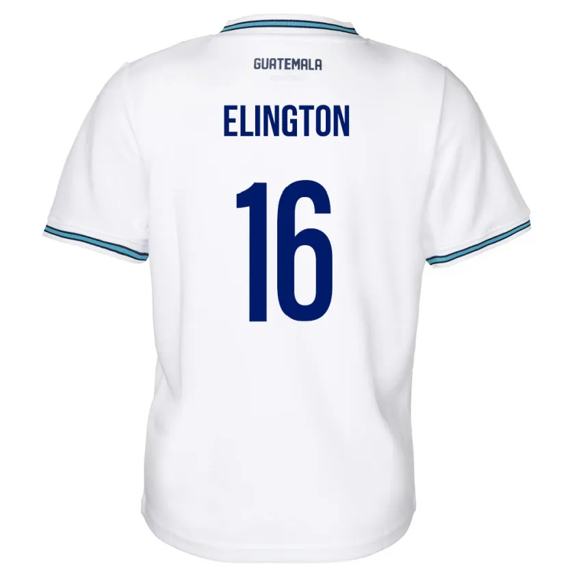 Danxen Hombre Camiseta Guatemala Elvi Elington #16 Blanco 1ª Equipación 24-26 La Camisa