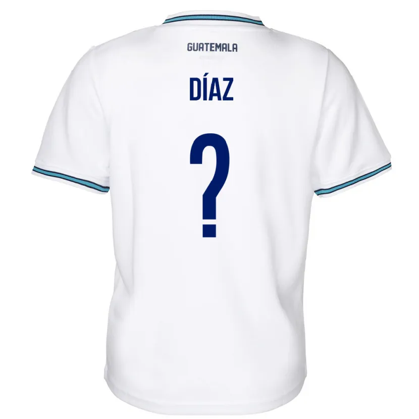 Danxen Hombre Camiseta Guatemala Hendryck Díaz #0 Blanco 1ª Equipación 24-26 La Camisa