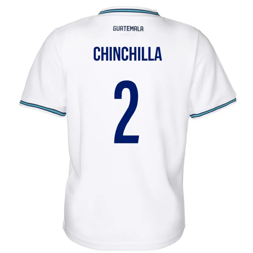 Danxen Hombre Camiseta Guatemala Nicolás Chinchilla #2 Blanco 1ª Equipación 24-26 La Camisa