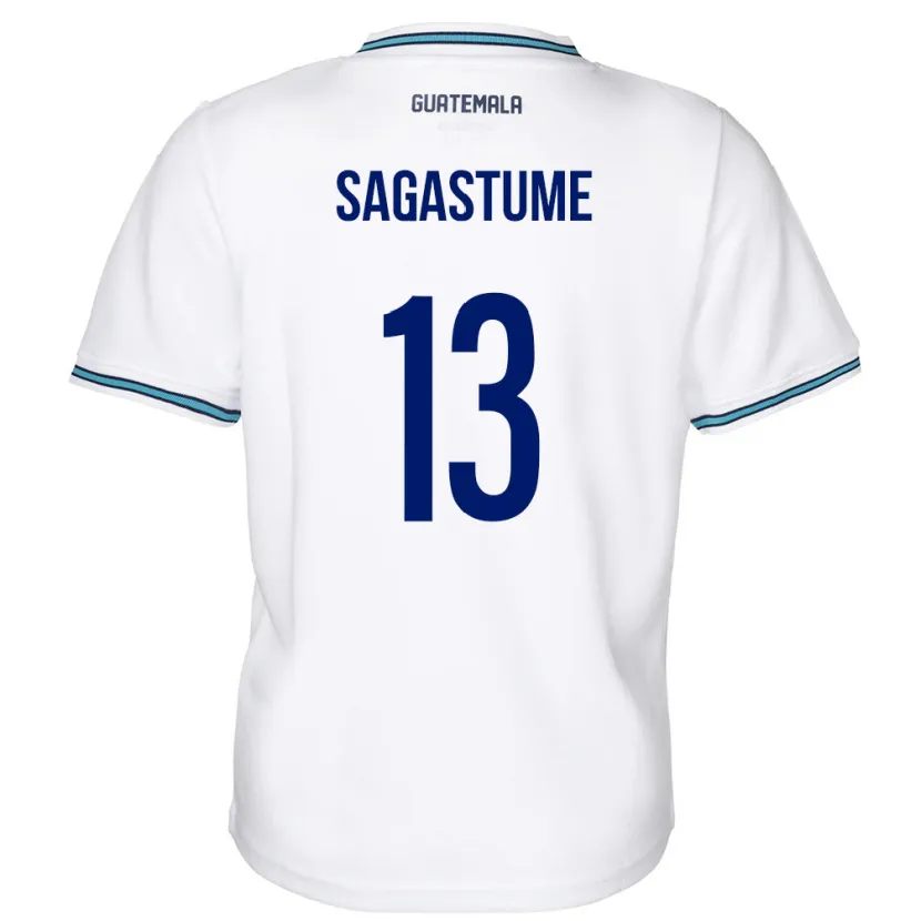 Danxen Hombre Camiseta Guatemala Selvin Sagastume #13 Blanco 1ª Equipación 24-26 La Camisa