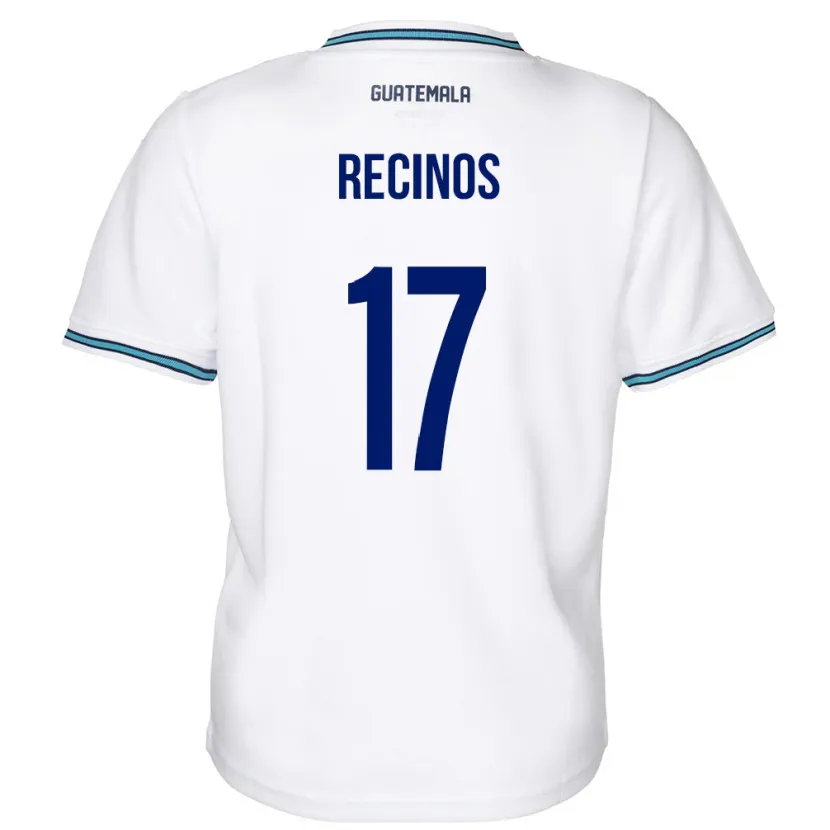 Danxen Hombre Camiseta Guatemala Antony Recinos #17 Blanco 1ª Equipación 24-26 La Camisa
