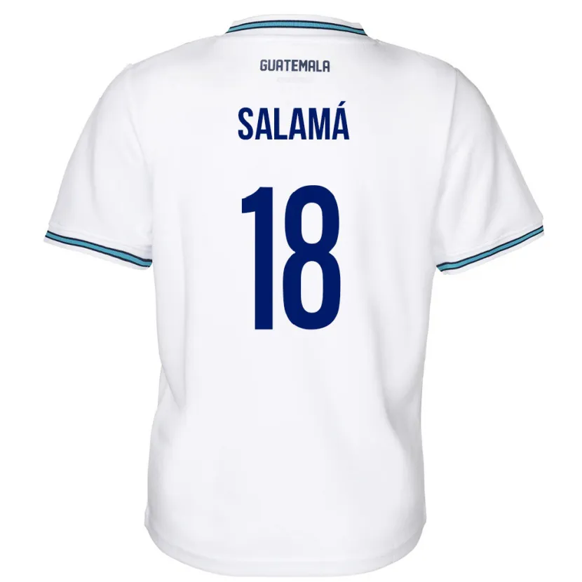 Danxen Hombre Camiseta Guatemala Anthony Salamá #18 Blanco 1ª Equipación 24-26 La Camisa