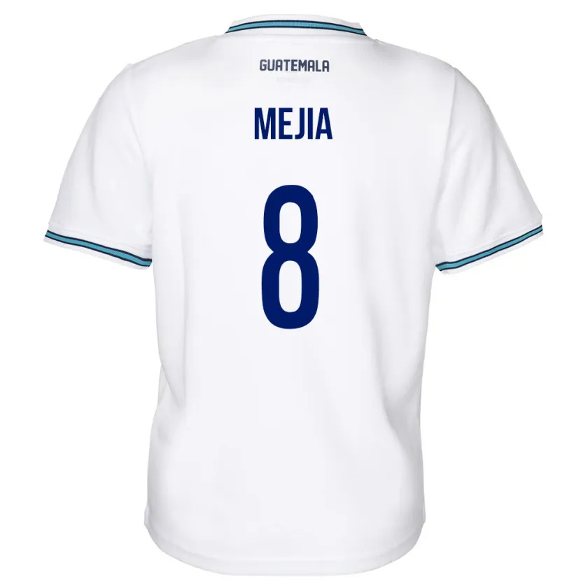 Danxen Hombre Camiseta Guatemala Robert Mejia #8 Blanco 1ª Equipación 24-26 La Camisa