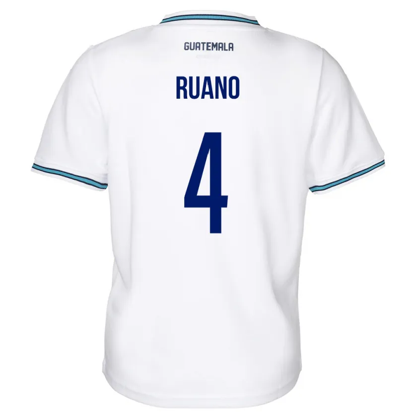 Danxen Hombre Camiseta Guatemala Michelle Ruano #4 Blanco 1ª Equipación 24-26 La Camisa