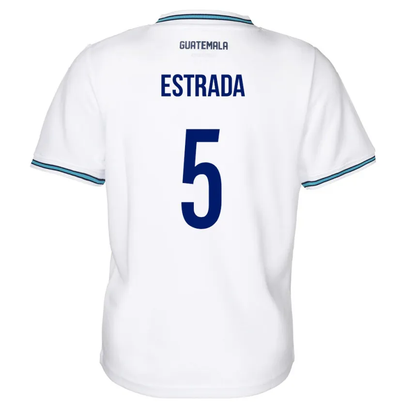 Danxen Hombre Camiseta Guatemala Elizabeth Estrada #5 Blanco 1ª Equipación 24-26 La Camisa