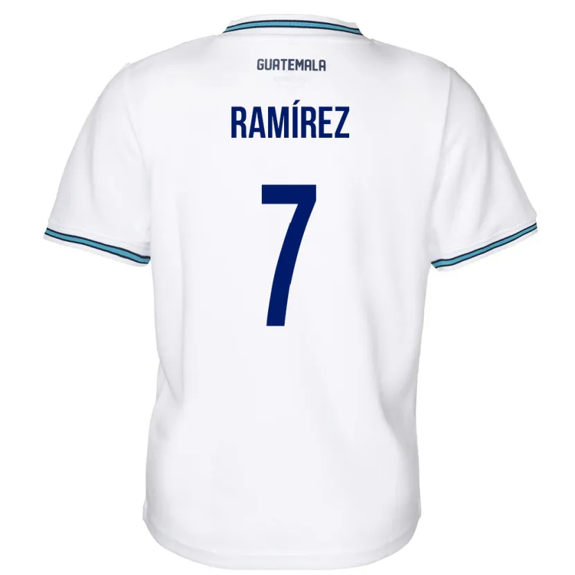 Danxen Hombre Camiseta Guatemala Leslie Ramírez #7 Blanco 1ª Equipación 24-26 La Camisa