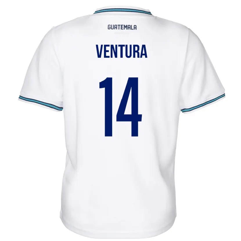 Danxen Hombre Camiseta Guatemala Madelyn Ventura #14 Blanco 1ª Equipación 24-26 La Camisa