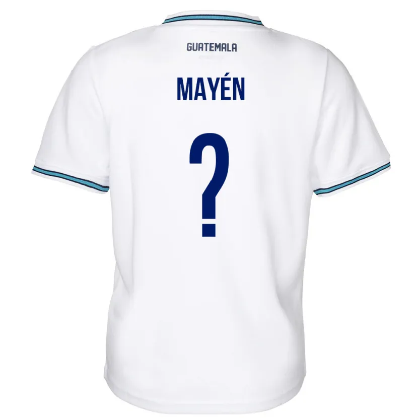 Danxen Hombre Camiseta Guatemala Kellin Mayén #0 Blanco 1ª Equipación 24-26 La Camisa