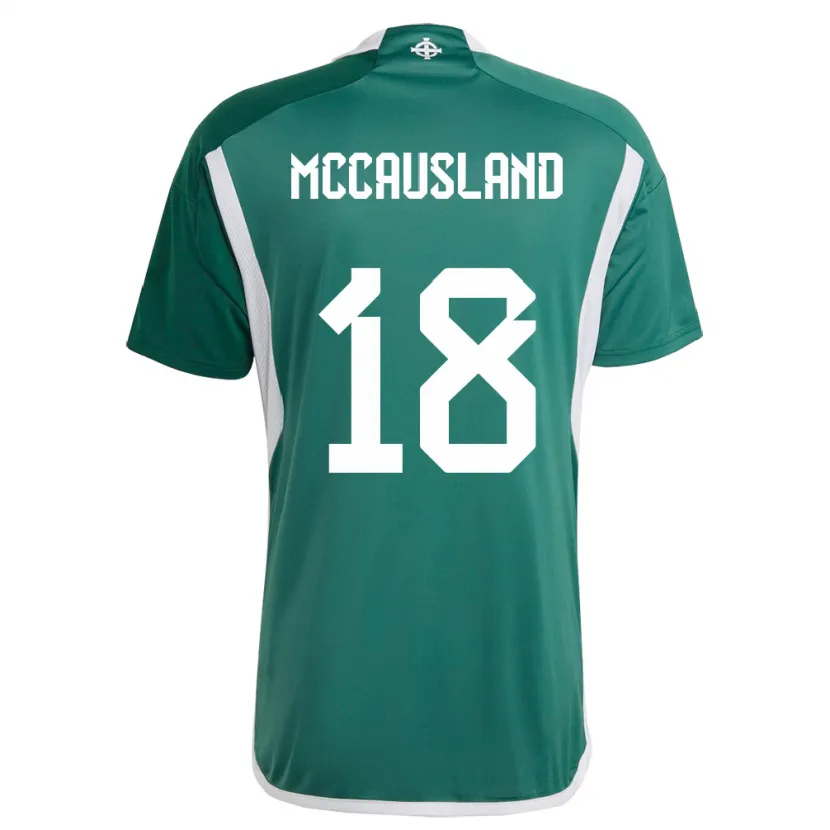 Danxen Hombre Camiseta Irlanda Del Norte Ross Mccausland #18 Verde 1ª Equipación 24-26 La Camisa
