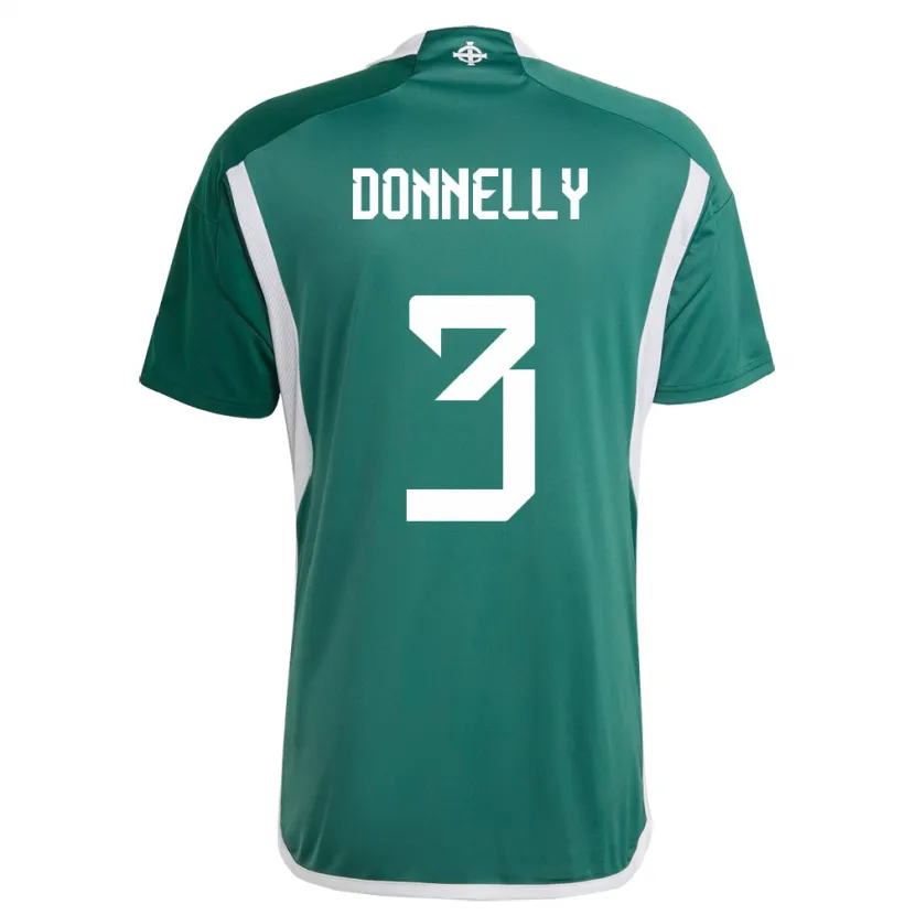 Danxen Hombre Camiseta Irlanda Del Norte Aaron Donnelly #3 Verde 1ª Equipación 24-26 La Camisa
