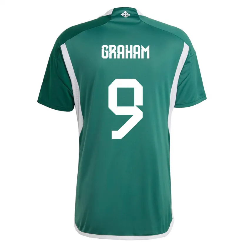 Danxen Hombre Camiseta Irlanda Del Norte Braiden Graham #9 Verde 1ª Equipación 24-26 La Camisa