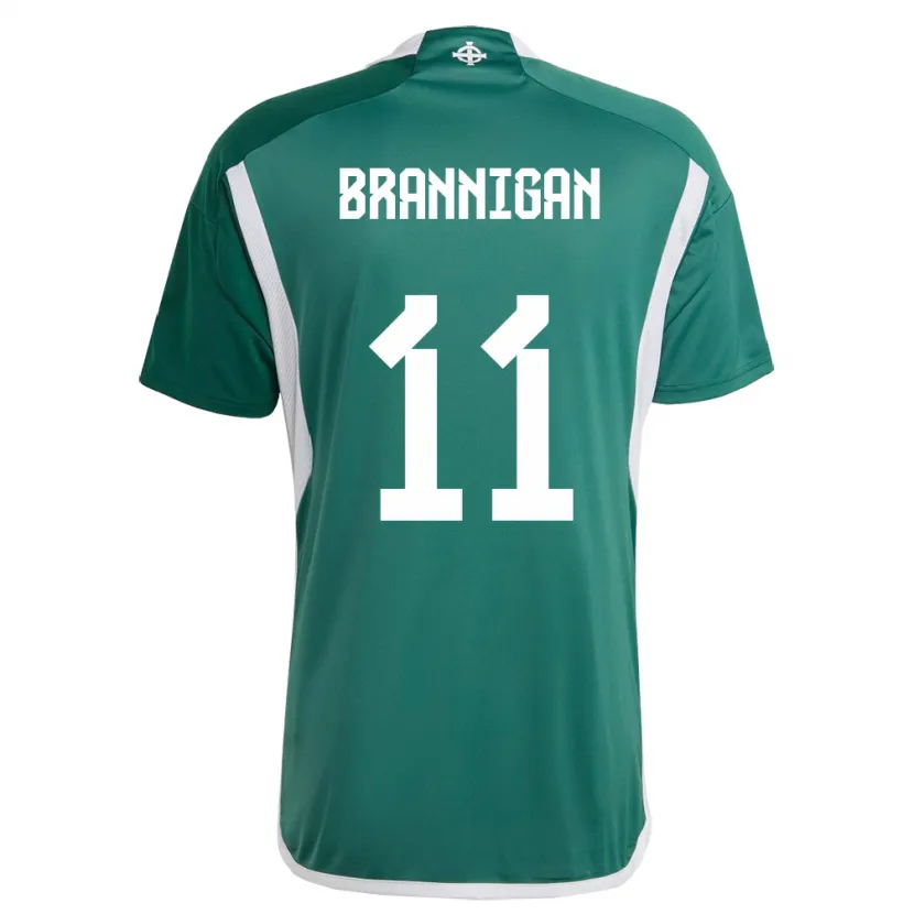 Danxen Hombre Camiseta Irlanda Del Norte Cole Brannigan #11 Verde 1ª Equipación 24-26 La Camisa