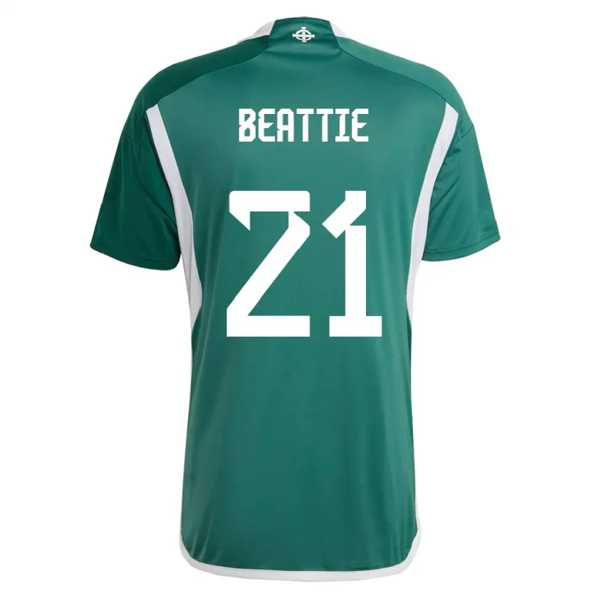 Danxen Hombre Camiseta Irlanda Del Norte Kerry Beattie #21 Verde 1ª Equipación 24-26 La Camisa